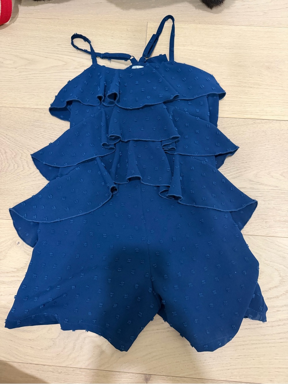 Habitual Navy Blue Ruffle Romper for Girls